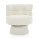Swivel Accent Chair, 360° Rotating Design With Ergonomic Support For Living Room, Bedroom & Home Office - Cream White