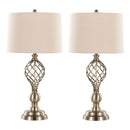 Linx - Twist Contemporary Table Lamp (Set of 2) - Antique Soft Brass / White