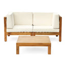 Brava - X Back 2 Seater Sectional Loveseat With Coffee Table