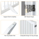 4 Panel Freestanding Pet Gate With Foldable Design And Support Feet - White