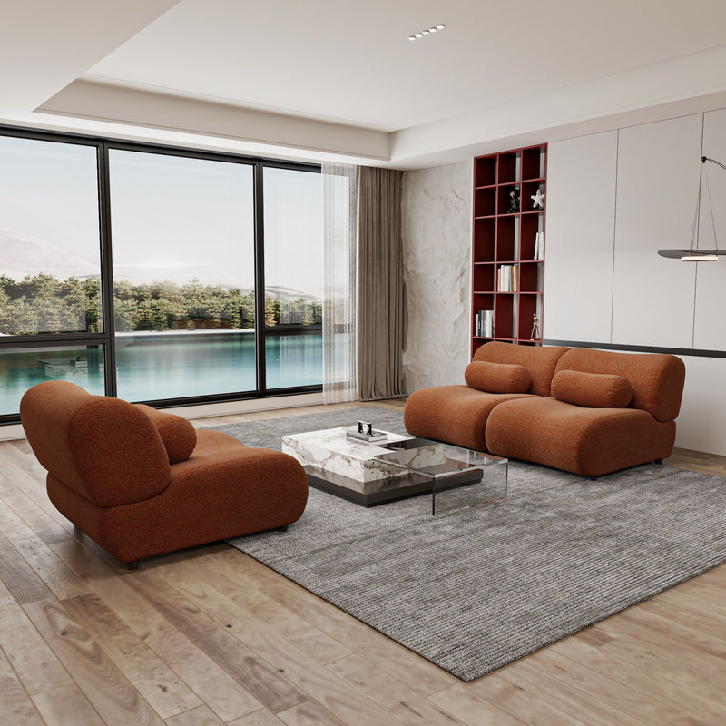 Contemporary Modular 3 Seat Sectional With Deep Seating, Soft Backrest