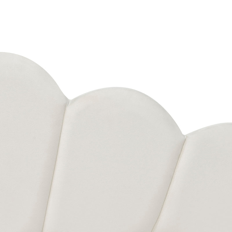 Upholstery Daybed Frame With Shell Shaped Backrest And Trundle