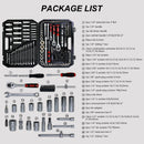 Tool Kit And Socket Wrench Set 216 Pieces Basic Portable Manual Repair Tool Set For Home Use Includes Case And Ratchet Wes And Wrenches - Black