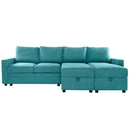 Convertible Sectional Sofa With Storage Chaise Lounges And USB Ports