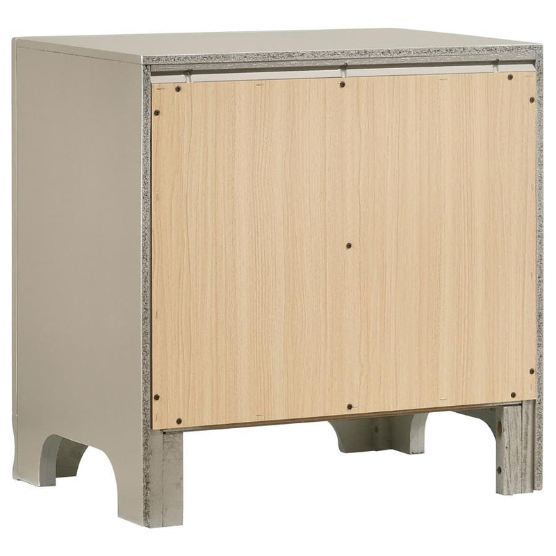 Salford - 2-Drawer Nightstand - Metallic Sterling