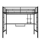 Loft Bed with Desk and Shelf , Space Saving Design,Full,Black(OLD SKU:MF199506AAB)