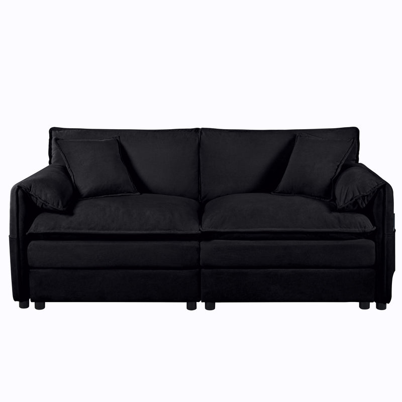 Modern Comfy Deep Seat Modular Sectional Sofa Cloud Couch With Ottoman