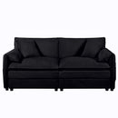 Modern Chenille Oversized Deep Seat Luxury 2 Piece Sofa Set With 4 Pillows