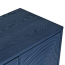 Modern 4 Door Sideboard With Creative Carved Surface And Adjustable Shelves