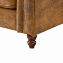 Chesterfield Loveseat, High Tech Fabric Roll Armrest