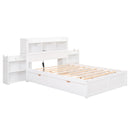 Storage Platform Bed With Pull Out Shelves, Trundle, And 2 Drawers