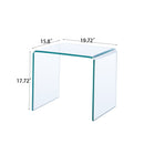 Tempered Bent Glass Sidetable, Transparent End Table, Sofa Table, Premium Glass, Multi Purpose Design - Transparent