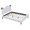 Upholstered Platform Bed With Sheep Shaped Headboard