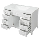 Bathroom Vanity With Sink, 2 Doors 8 Drawers, Soft Close System, Classic Design