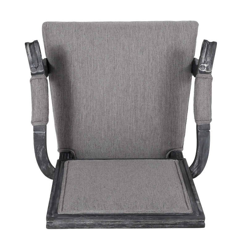 French Country Style Upholstered Dining Chair With Square Backrest