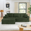 Modern Minimalist L Shape Modular Sectional Sofa, Corduroy Couch