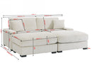 4 Seater Oversized Sectional Sofa With 2 Ottoman And 2 Pillows