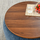 Round Storage Ottoman, 2 In 1 Function, End Table And Ottoman