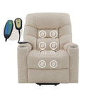 Nairi - Leather Aire Power Motion Recliner With Lift Heating Massage Function - Ivory