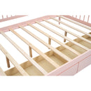 Full Size Daybed with Two Storage Drawers and Support Legs, Pink