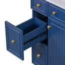 Transitional Style Bathroom Vanity Cabinet With Ceramic Sink