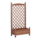 Raised Garden Bed With Trellis 2 Pack, Outdoor Planter Box & Plant Stand With Climbing Racks - Brown