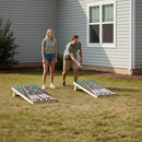 4X2 Ft Large Size Cornhole Board (Set of 2), Outdoor Game Board Set With 8 Bean Bags, Perfect For Lawn, Backyard, Beach, Park - White / Green