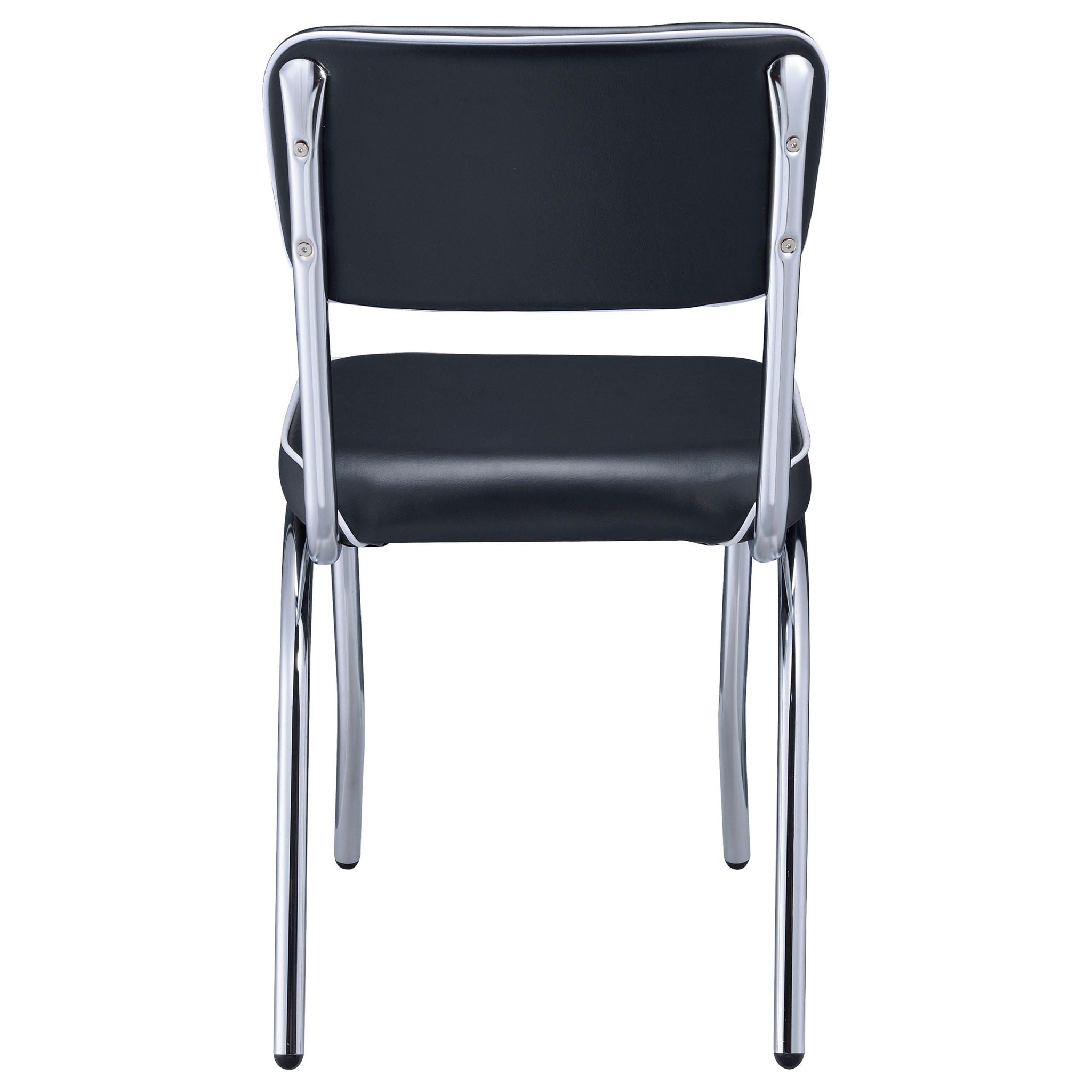 Retro Upholstered Dining Side Chair Black (Set of 2) - Atlantic Fine Furniture Melbourne FL