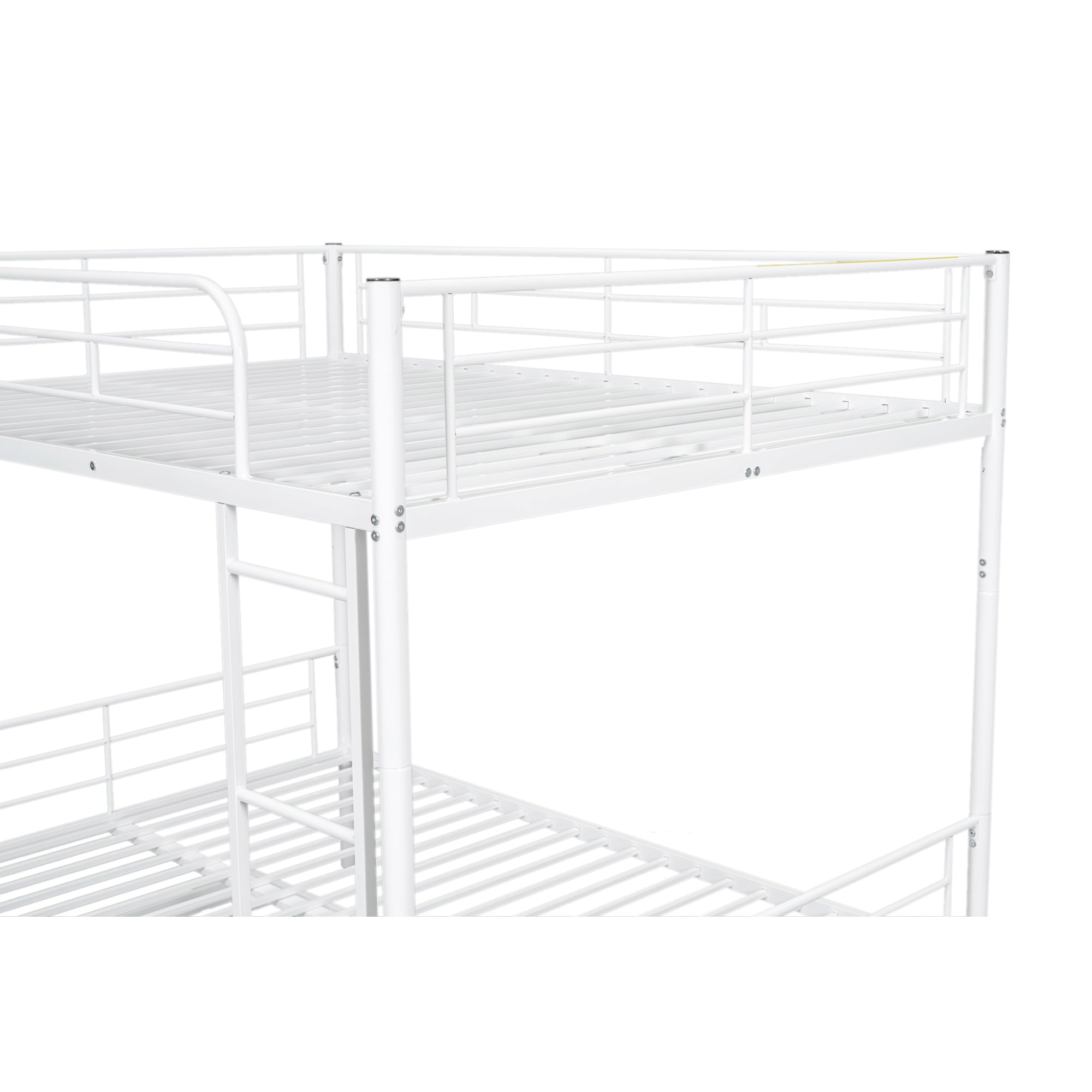 Full Over Full Metal Bunk Bed with Trundle, White - Atlantic Fine Furniture Melbourne FL