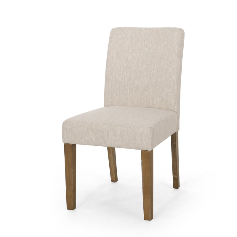 Contemporary Dining Chair With Upholstered Seating And Tapered Legs
