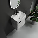 Wall Mounted Bathroom Vanity With Ceramic Sink And Storage Cabinet