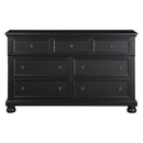 Transitional Black Dresser of 7 Drawers Jewelry Tray Traditional Design Bedroom Wooden Furniture
