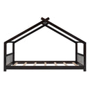 Twin Size House Bed Wood Bed, Espresso