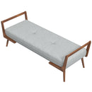 Cora - Mid-Century Modern Gray Bench - Gray