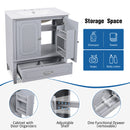 Vintage Style Bathroom Vanity With Sink, Multi Functional Storage, Soft-Closing Door