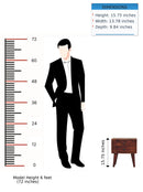 Mini Modern Bedside Table - Chestnut