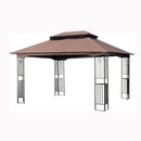 13 0 Outdoor Patio Gazebo Canopy Tent With Ventilated Double Roof And Mosquito Net (Detachable Mesh Screen On All Sides) Suitable For Lawn Garden Backyard And Deck Top - Brown