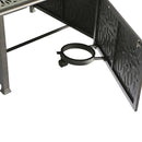 Elegant Cast Aluminum Square Fire Table With Fire Glass And Cover - Antique Bronze