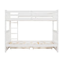 Twin-Over-Twin Bunk Bed with Ladders and Two Storage Drawers (White)(OLD SKU:LT000265AAK)