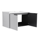 Contemporary Wall Mounted Bathroom Vanity With Resin Double Sink