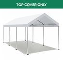 10 X 20 Ft Carport Canopy Cover Replacement Heavy Duty Waterproof Fabric With 36 Bungee Cords UV & Tear Resistant (Cover Only) - White