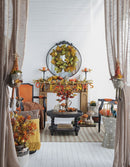 Sitting Gnome With Maple Leaf On Hat, For Holiday Harvest Festival Fall Festival & Thanksgiving Table Decorations (Set of 2) - Orange Multi