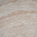 Modern Concrete Side Table With Travertine, Indoor / Outdoor Use - Beige