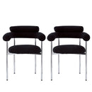 Contemporary Upholstered Armchair Dining Chairs With Metal Legs (Set of 2)