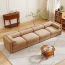 Stylish Chenille Sofa With Storage Seat And Cylindrical Backrest