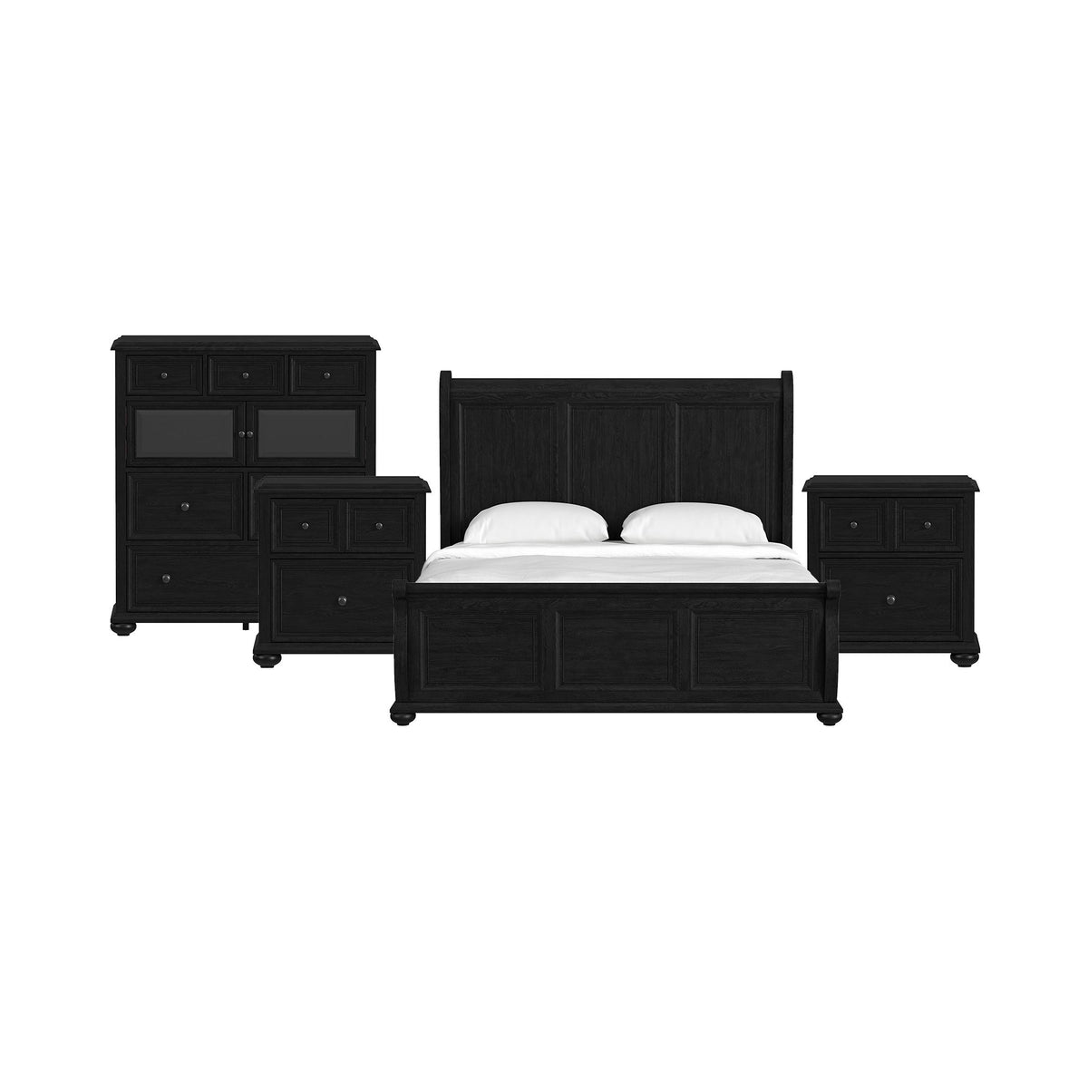 Heritage Sleigh Bedroom Set in Black by Elements International, view 19