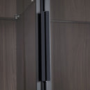 Modern Minimalist Tall Lighted Display Cabinet With Tempered Glass Door - Black / Dark Walnut