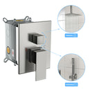 12" Ceiling Mount Square Shower System With Waterfall Tub Spout And Handheld Shower