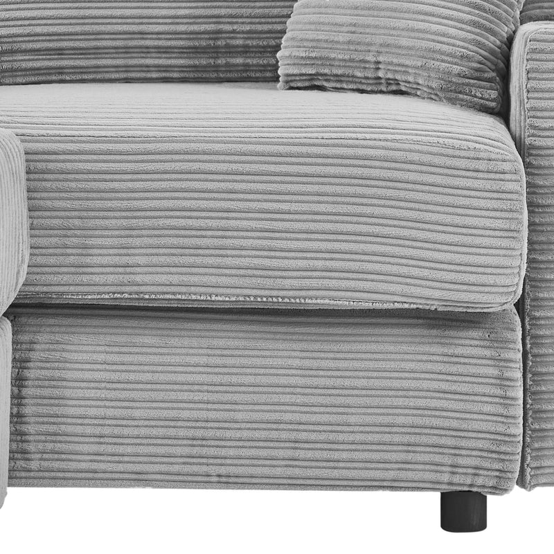 Modern Style Loveseat Sofa Sectional Sofa Couch With Storage Space, A Movable Ottoman, Two USB Ports, Two Cup Holders, A Phone Holder For Living Room