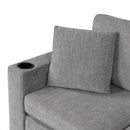 Sectional Sofa Convertible Pull-Out Bed With Storage Ottoman & USB Ports